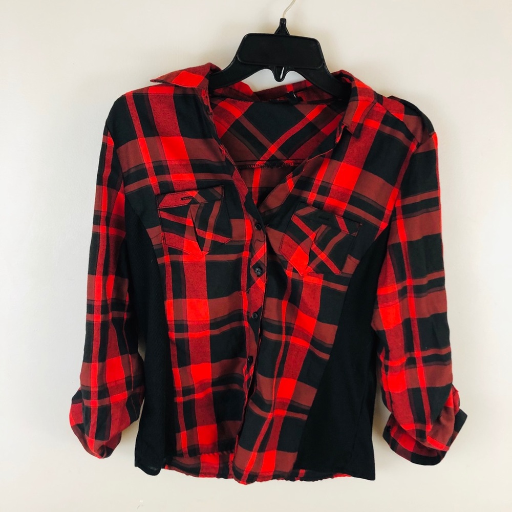 New Look Red and Black Plaid Shirt